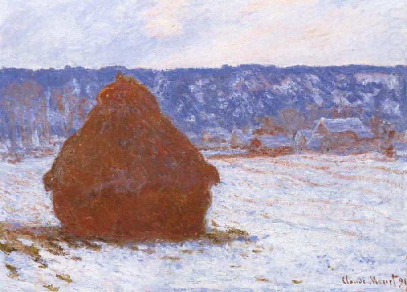 Grainstack in Overcast Weather,Snwo Effect, Claude Monet